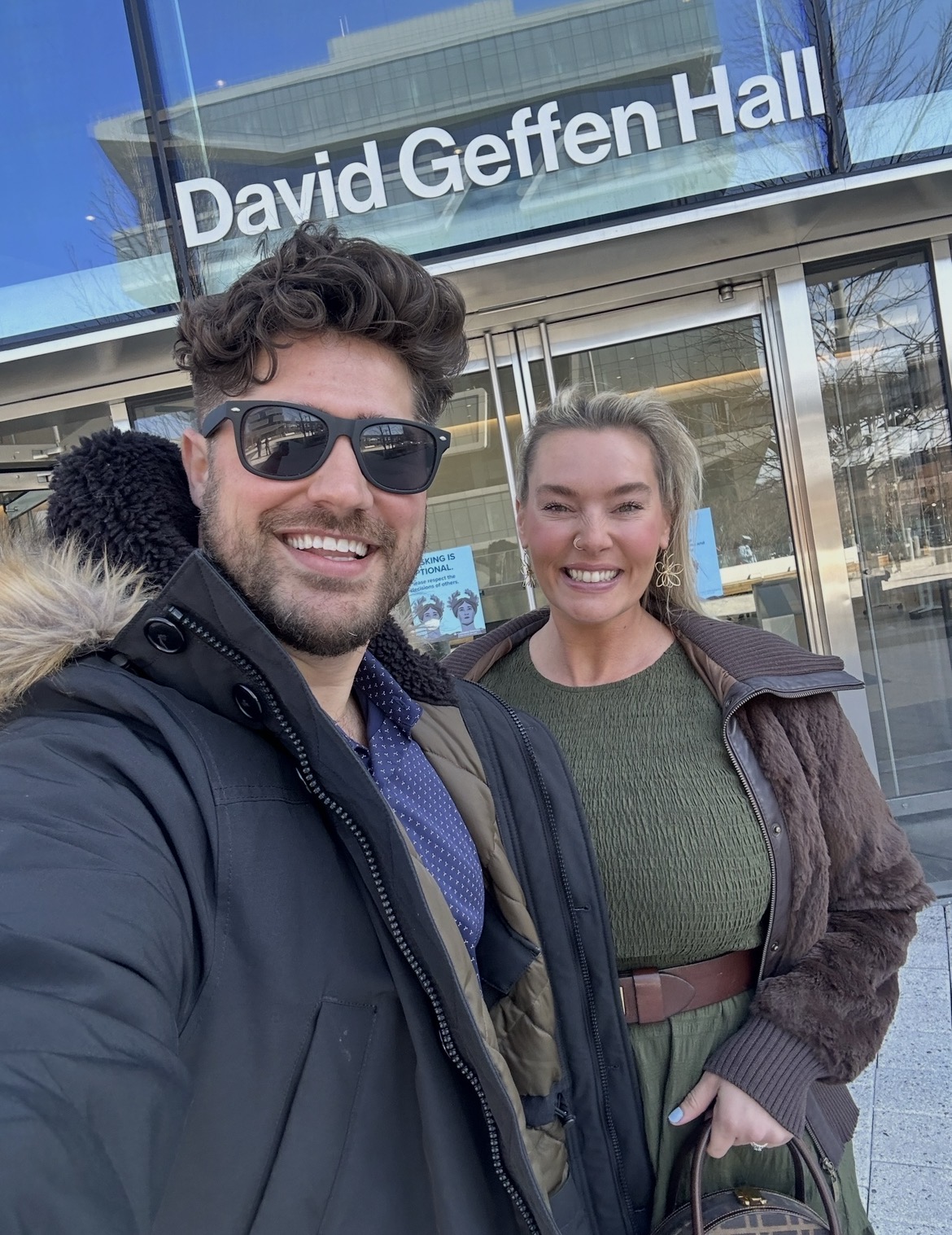 Greg and Rebecca at David Geffen Hall, Columbia Business School